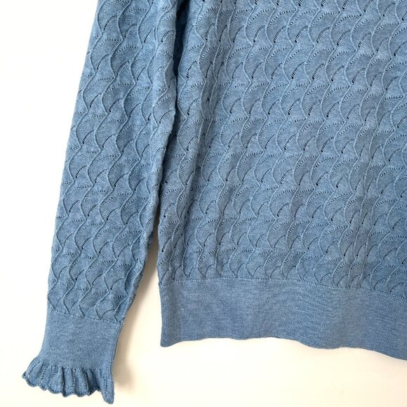 Sundance Frances Ruffle Turtleneck Long Sleeve Sweater Womens Size M - Picture 6 of 9